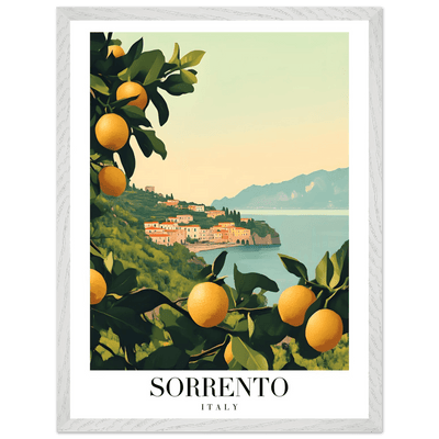 Sorrento Italy Framed Poster – Vintage Citrus Grove Travel Wall Art with Wooden Frame - Vibrantwalls