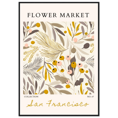 San Francisco Flower Market Collection Framed Poster – Botanical Golden Hues & Abstract Art Prints | Ready-to-Hang - Vibrantwalls