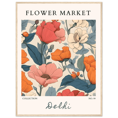 Flower Market Delhi Framed Art Print – Vibrant Botanical & Nature Posters | Ready-to-Hang in Multiple Sizes - Vibrantwalls