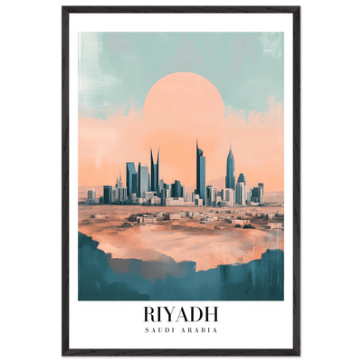 Riyadh Saudi Arabia Framed Poster – Modern Desert City Wall Art in Earthy Tones - Vibrantwalls