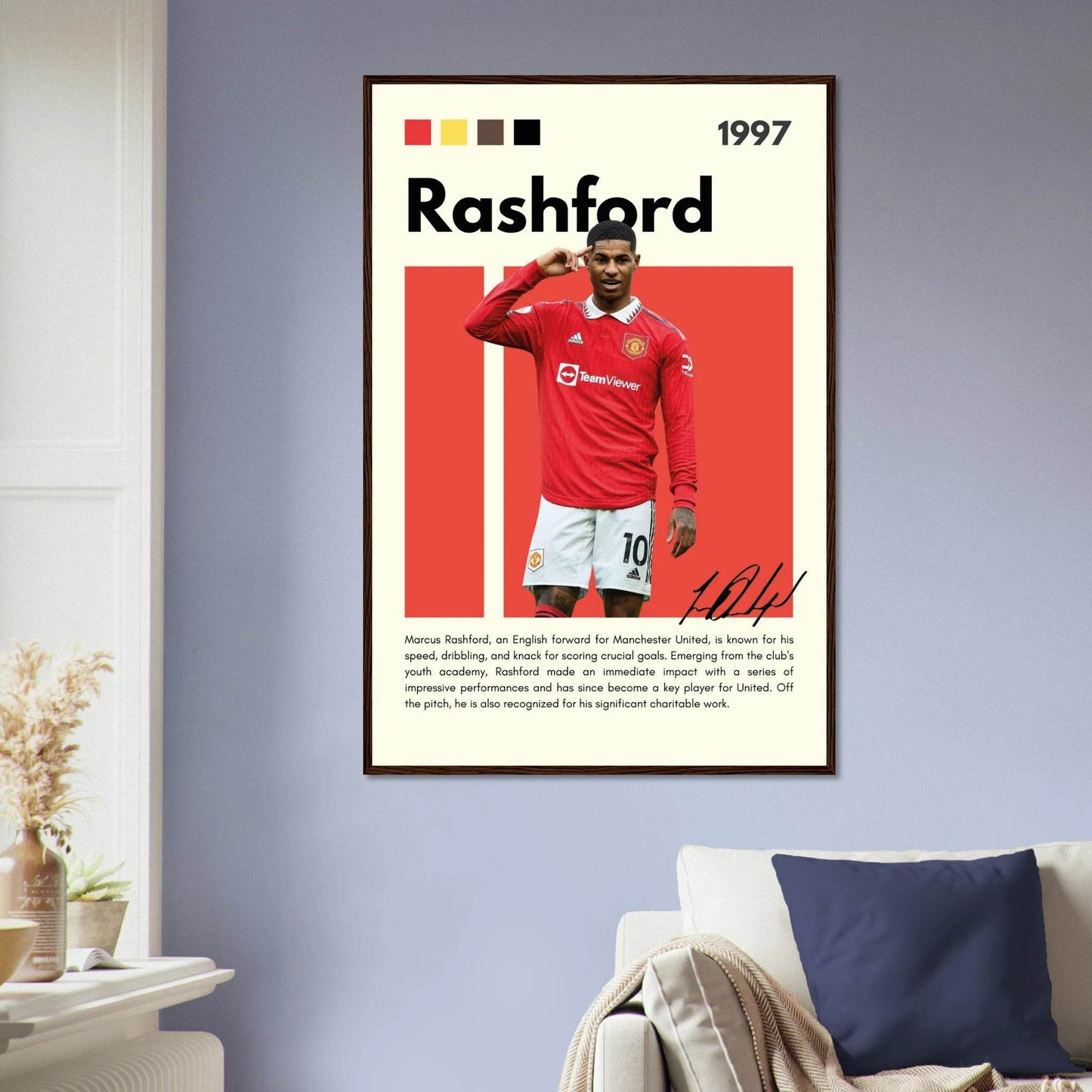 Marcus Rashford Manchester United Soccer Legends Wall Art - Vibrantwalls