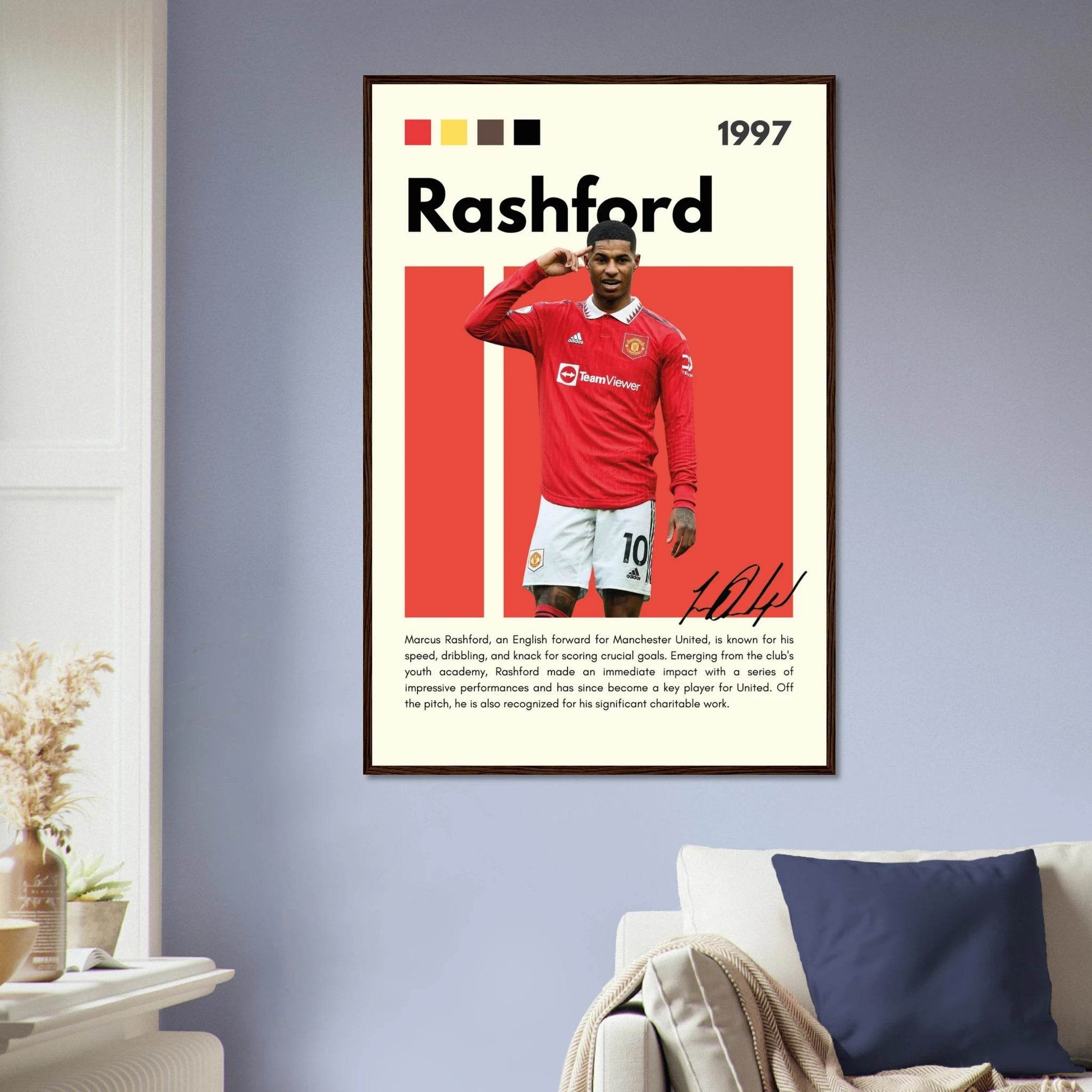 Marcus Rashford Manchester United Soccer Legends Wall Art - Vibrantwalls