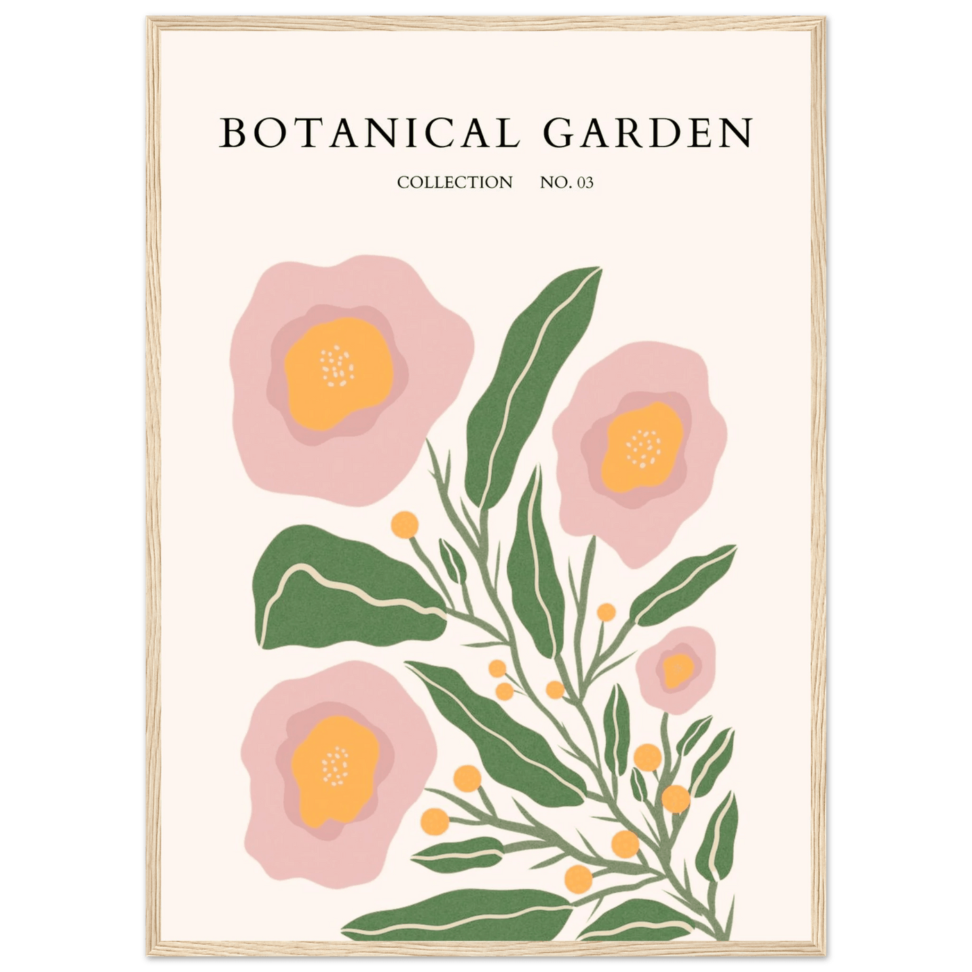 Botanical Garden Collection Framed Poster - Abstract Floral Art Prints in Soft Pinks & Greens | Ready-to-Hang - Vibrantwalls