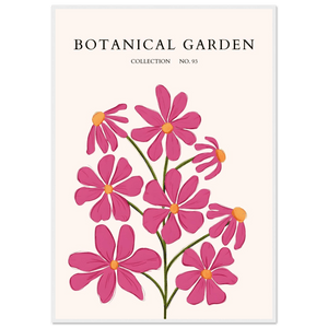 Vibrant Botanical Garden Framed Poster – Pink Cosmos & Abstract Floral Art Print | Ready-to-Hang in Various Sizes - Vibrantwalls