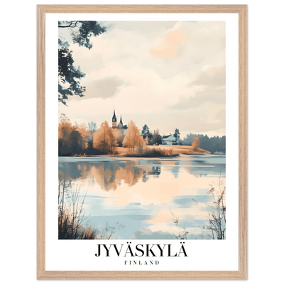 Jyväskylä Finland Framed Poster – Serene Lakeside Wall Art with Vintage-Inspired Charm & Wooden Frame - Vibrantwalls