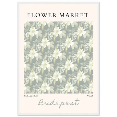 Budapest Flower Market Framed Poster – Elegant Botanical Art Print in Sage Green | Ready-to-Hang Wall Decor - Vibrantwalls