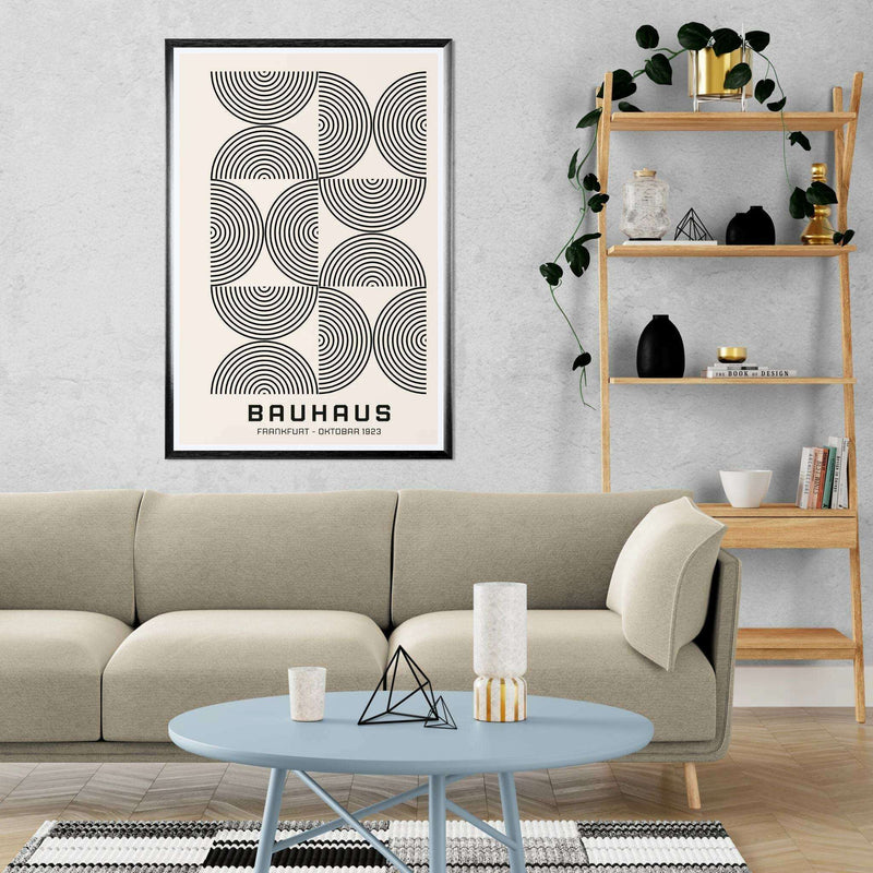 Bauhaus Black Beige Poster Wall Art - Vibrantwalls