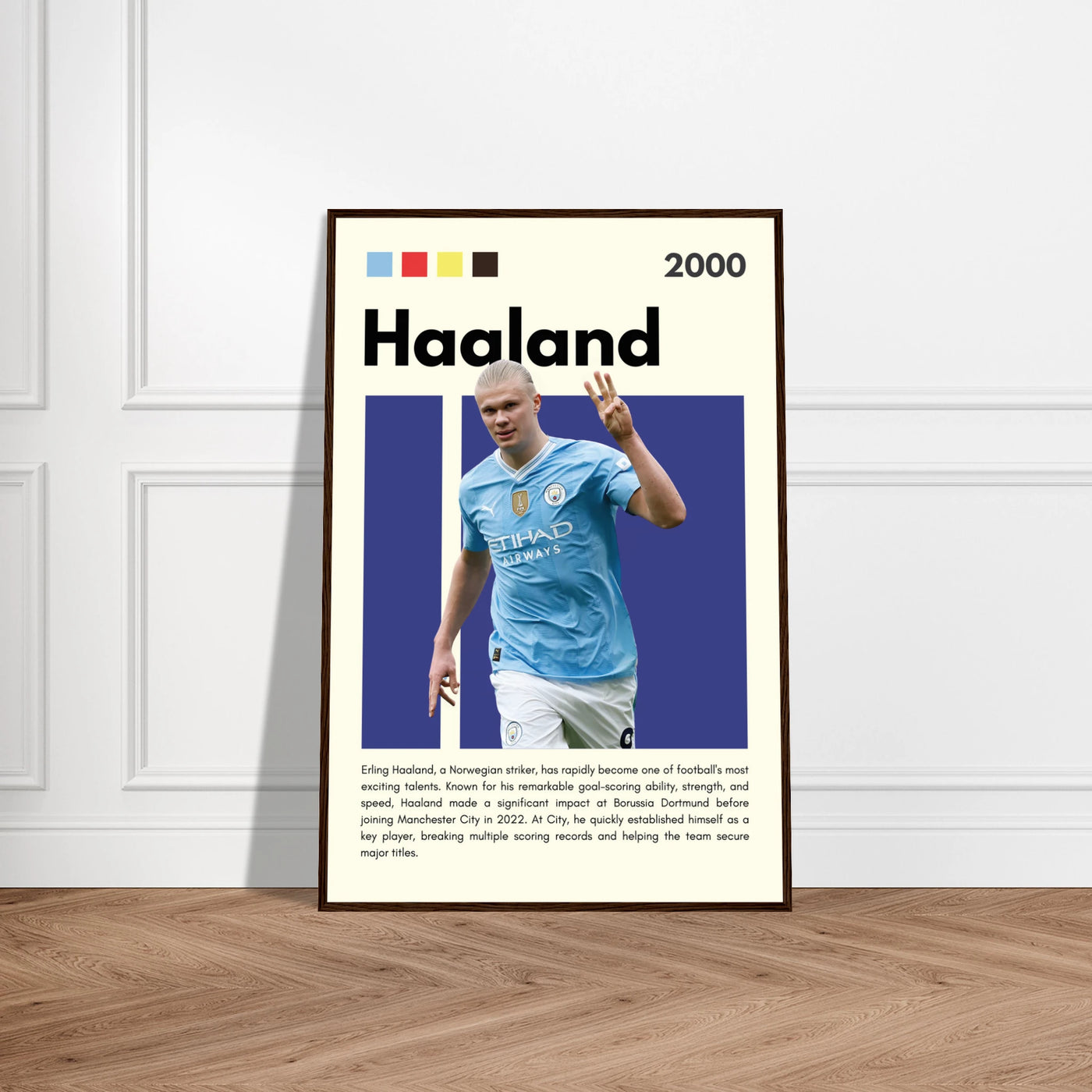 Erling Haaland Manchester City Framed Football Poster Vibrantwalls