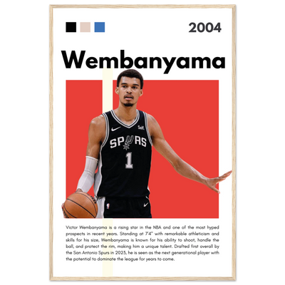 Victor Wembanyama Wemby Spurs Modern Art Print 60x90 cm 24x36″ Wood frame Vibrantwalls