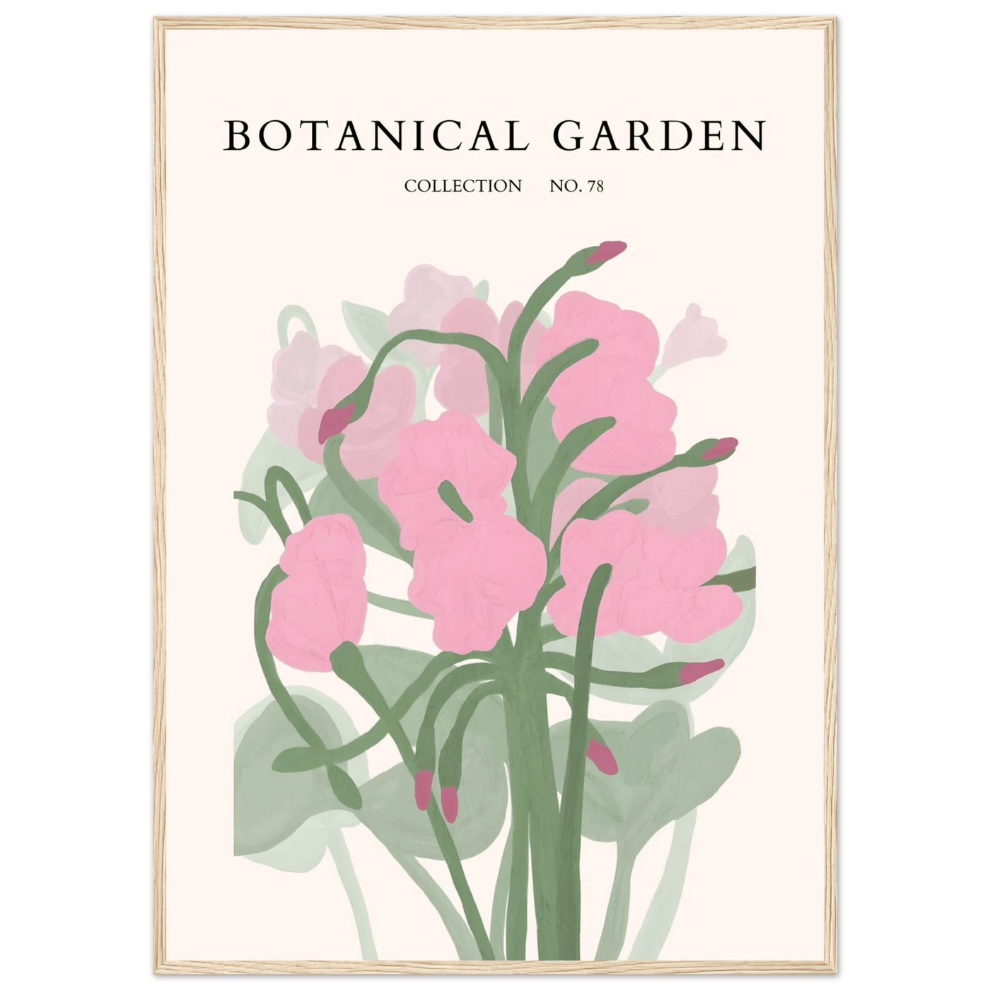 Botanical Garden Collection No. 78 Framed Poster – Blush Pink & Sage Green Floral Art Print | Ready-to-Hang - Vibrantwalls