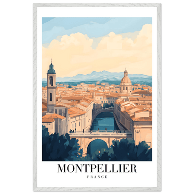 Montpellier France Framed Poster – Vintage Travel Wall Art with Wooden Frame - Vibrantwalls