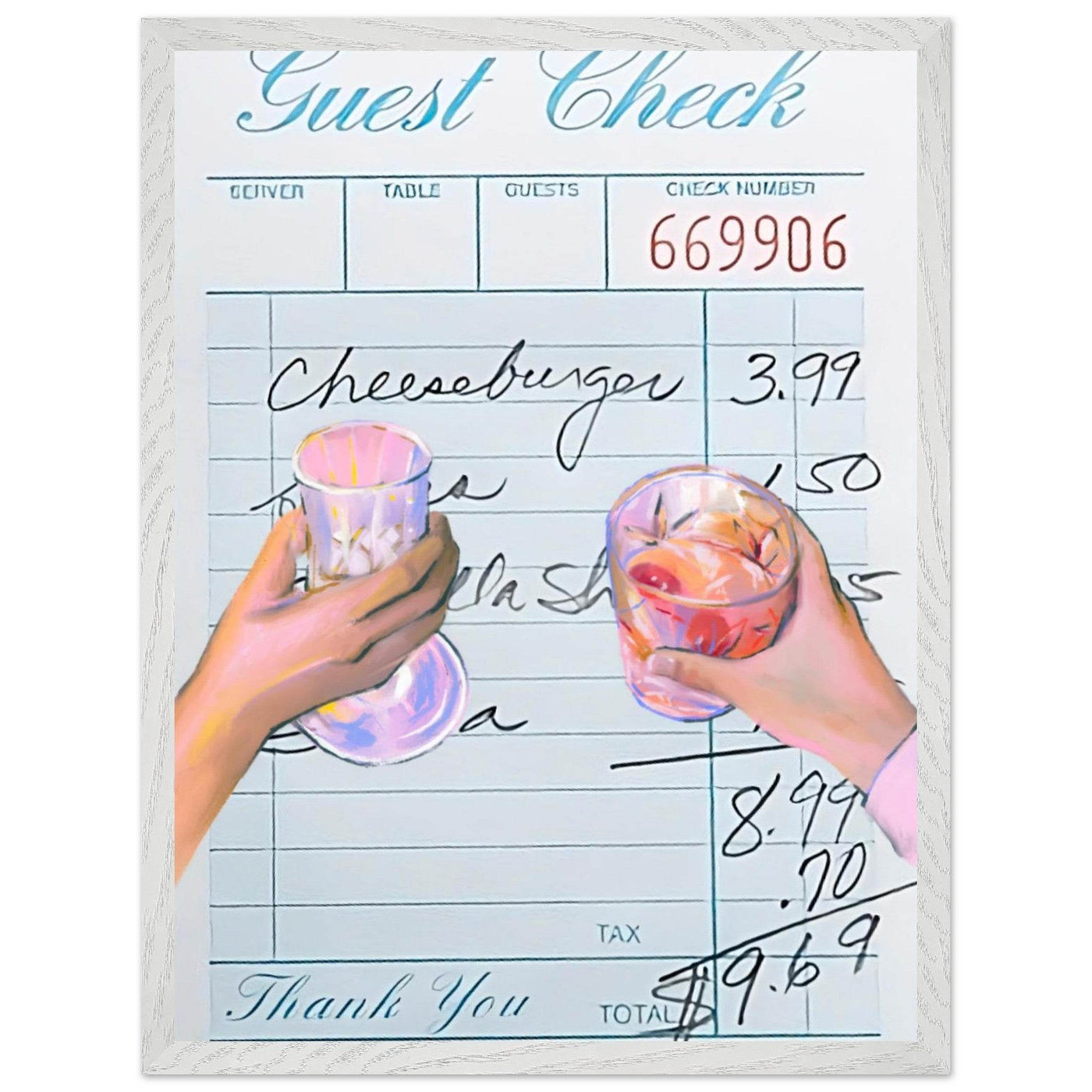 Retro Bar Tab Art - Vibrantwalls