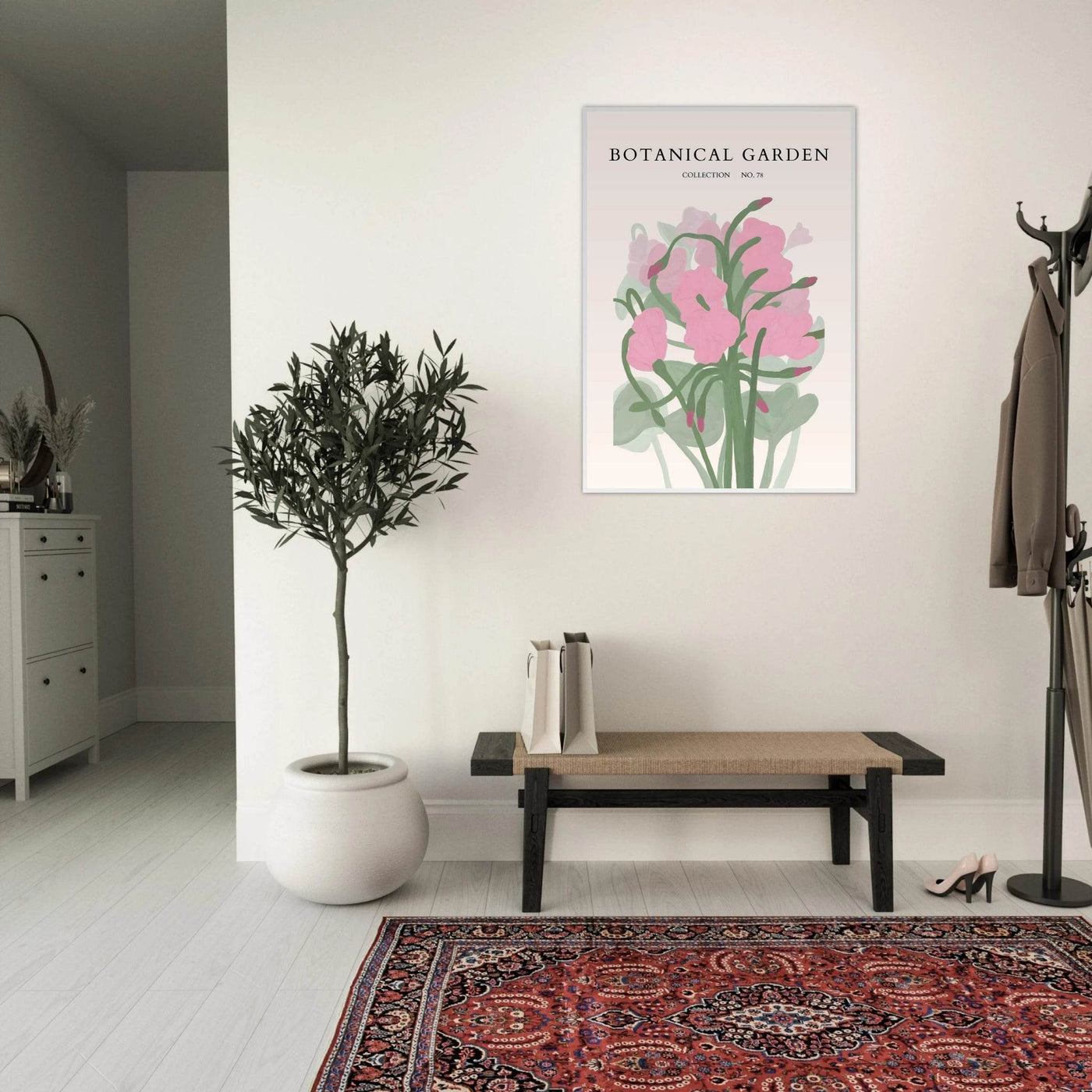 Botanical Garden Collection No. 78 Framed Poster – Blush Pink & Sage Green Floral Art Print | Ready-to-Hang - Vibrantwalls