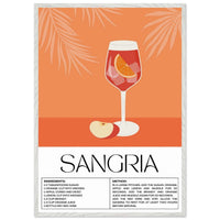 Sangria Cocktail Recipe Summer Wall Art - Vibrantwalls