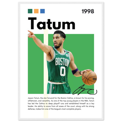 Jayson Tatum Boston Celtics Star Framed Poster 50x70 cm 20x28″ White frame Vibrantwalls