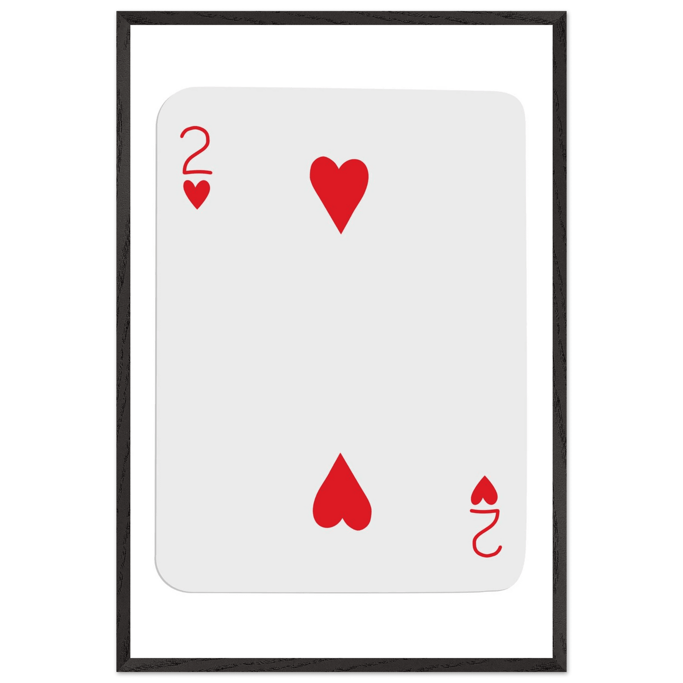 Two of Hearts Poker Card Print - Framed Wall Art, Eco-Friendly Wood Frame in Your Choice of Size & Finish - Vibrantwalls