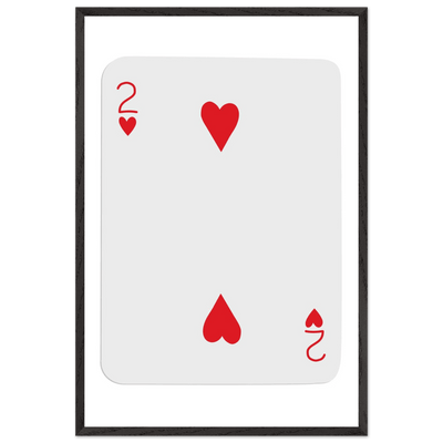 Two of Hearts Poker Card Print - Framed Wall Art, Eco-Friendly Wood Frame in Your Choice of Size & Finish - Vibrantwalls