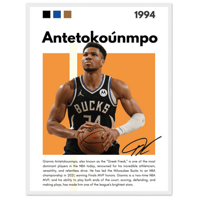 Giannis Antetokounmpo Greek Freak Bucks Poster - Vibrantwalls