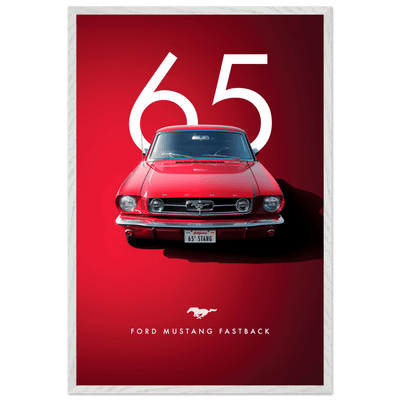 Iconic '65 Ford Mustang Fastback Framed Poster | Timeless Automotive Art, Ready-to-Hang in Your Style - Vibrantwalls