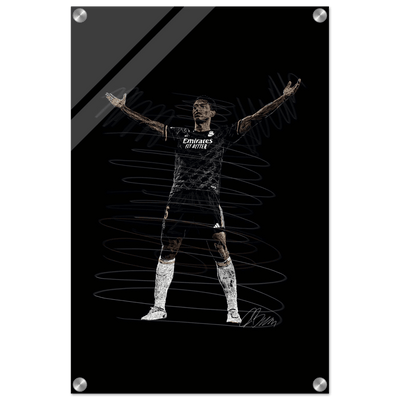 Football Legend Acrylic Print – Dynamic Sketch Art for Modern Sports Fans - Vibrantwalls