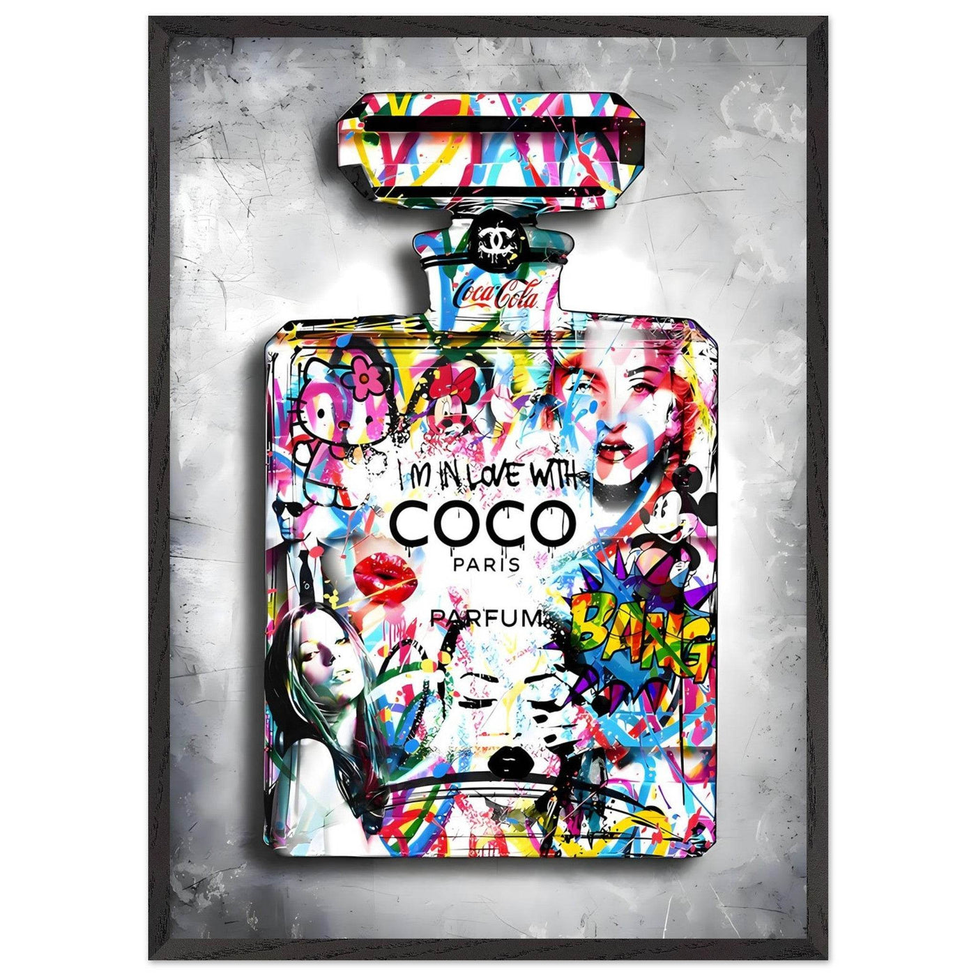 Vibrant Pop Art Chanel Perfume Bottle Print - Graffiti Chic Wall Decor for Fashion Lovers - Vibrantwalls
