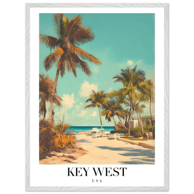 Key West USA Framed Poster – Vintage Travel Wall Art with Wooden Frame - Vibrantwalls
