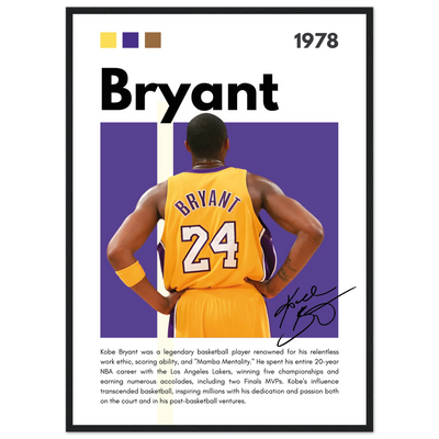 Kobe Bryant Mamba Mentality Lakers Framed Poster 50x70 cm 20x28″ Black frame Vibrantwalls