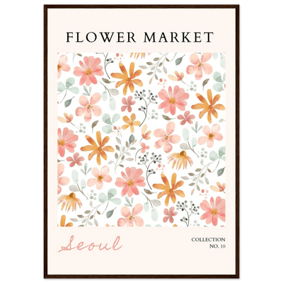 Seoul Flower Market Framed Poster – Delicate Watercolor Blooms & Botanical Art Print | Ready-to-Hang - Vibrantwalls