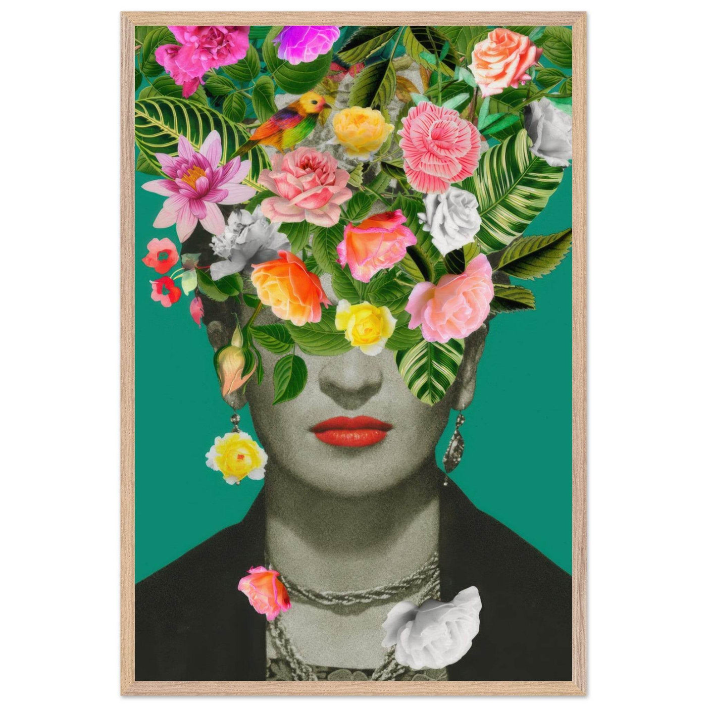 Floral Frida Artwork - Vibrant and Inspiring Home Decor - Vibrantwalls