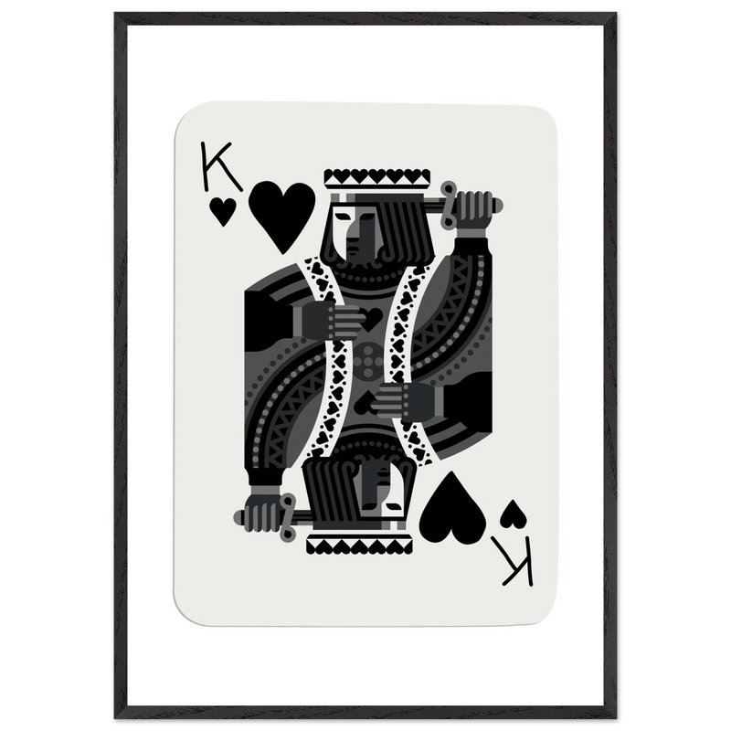 King of Spades Modern Minimalist Poker Card Art - Mounted Framed Poster, Eco-Friendly Wood Frame in Your Choice of Style - Vibrantwalls
