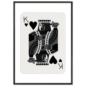King of Spades Modern Minimalist Poker Card Art - Mounted Framed Poster, Eco-Friendly Wood Frame in Your Choice of Style - Vibrantwalls