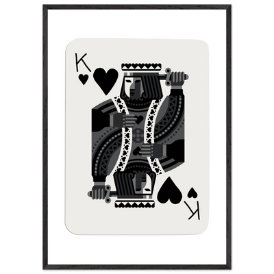 King of Spades Modern Minimalist Poker Card Art - Mounted Framed Poster, Eco-Friendly Wood Frame in Your Choice of Style - Vibrantwalls