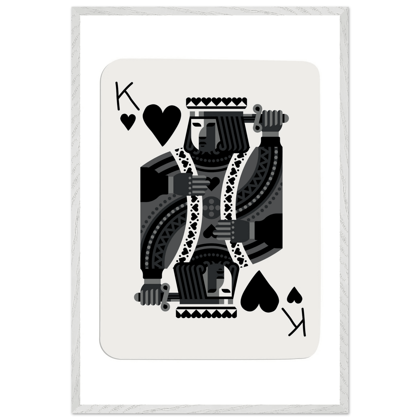 King of Spades Modern Minimalist Poker Card Art - Mounted Framed Poster, Eco-Friendly Wood Frame in Your Choice of Style - Vibrantwalls