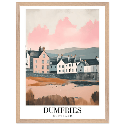 Dumfries Scotland Framed Poster – Pastel-Toned Vintage Travel Wall Art with Wooden Frame - Vibrantwalls