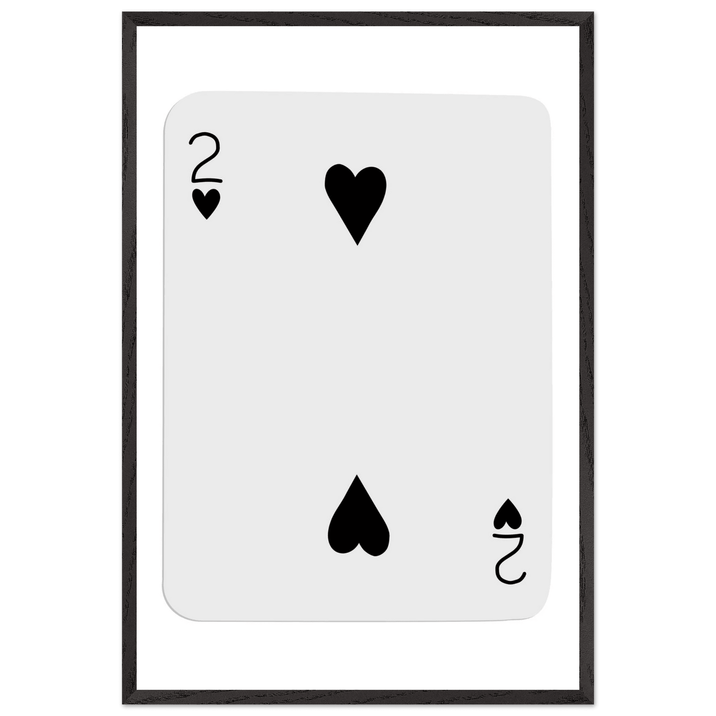 Two of Hearts Poker Card Print - Framed Wall Art, Eco-Friendly Wood Frame in Multiple Sizes & Finishes - Vibrantwalls