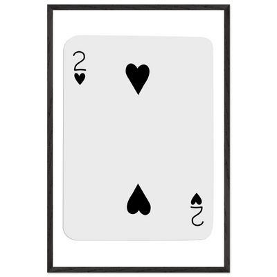 Two of Hearts Poker Card Print - Framed Wall Art, Eco-Friendly Wood Frame in Multiple Sizes & Finishes - Vibrantwalls