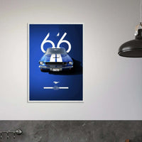 1966 Shelby GT350 Blue White Fastback Mustang Muscle Car Wall Art - Vibrantwalls