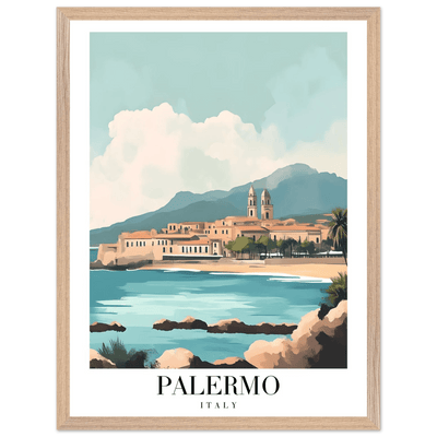 Palermo Italy Framed Poster – Vintage Mediterranean Travel Wall Art in Your Choice of Frame - Vibrantwalls