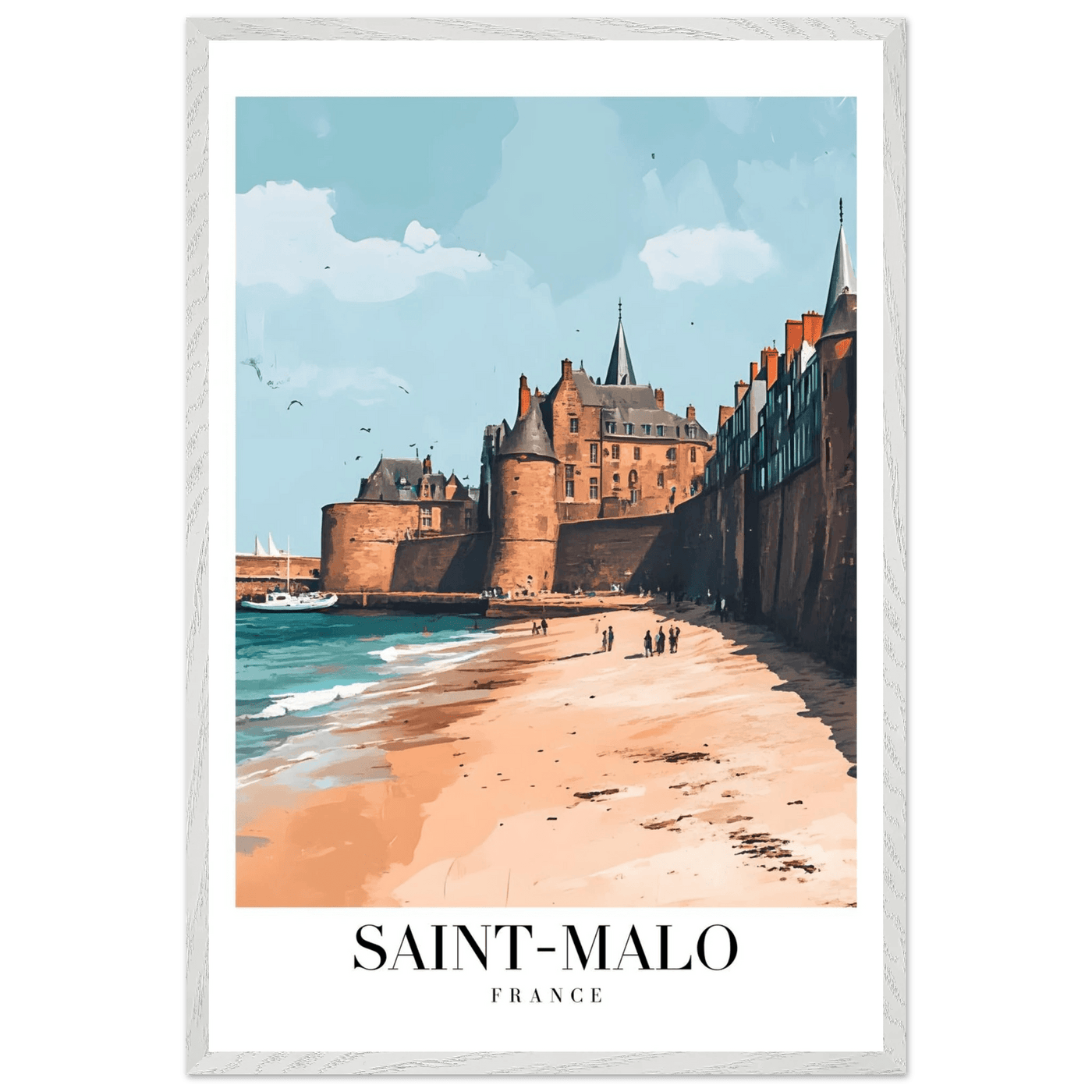 Saint-Malo France Framed Poster – Vintage Coastal Wall Art with Custom Wooden Frame - Vibrantwalls