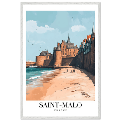 Saint-Malo France Framed Poster – Vintage Coastal Wall Art with Custom Wooden Frame - Vibrantwalls