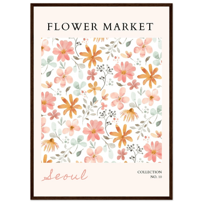 Seoul Flower Market Framed Poster – Delicate Watercolor Blooms & Botanical Art Print | Ready-to-Hang - Vibrantwalls