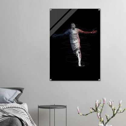 Kylian Mbappé Wall Art Acrylic Print – Dynamic Modern Football Artwork in Various Sizes - Vibrantwalls