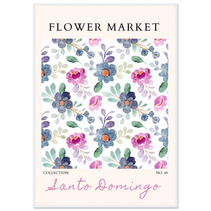 Santo Domingo Flower Market Watercolor Floral Ready-to-Hang - Wall Art - Vibrantwalls