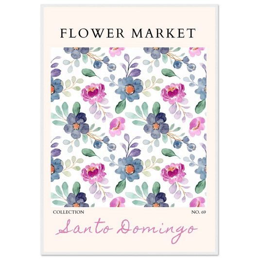 Santo Domingo Flower Market Watercolor Floral Ready-to-Hang - Wall Art - Vibrantwalls