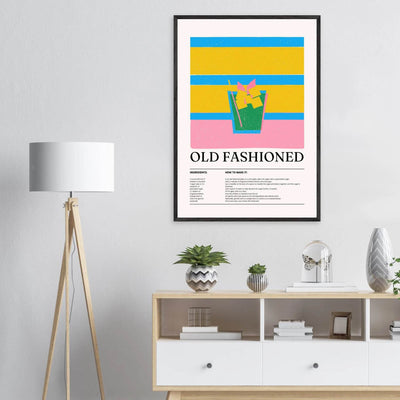 Old Fashioned Cocktail Recipe Art Print - Vibrantwalls