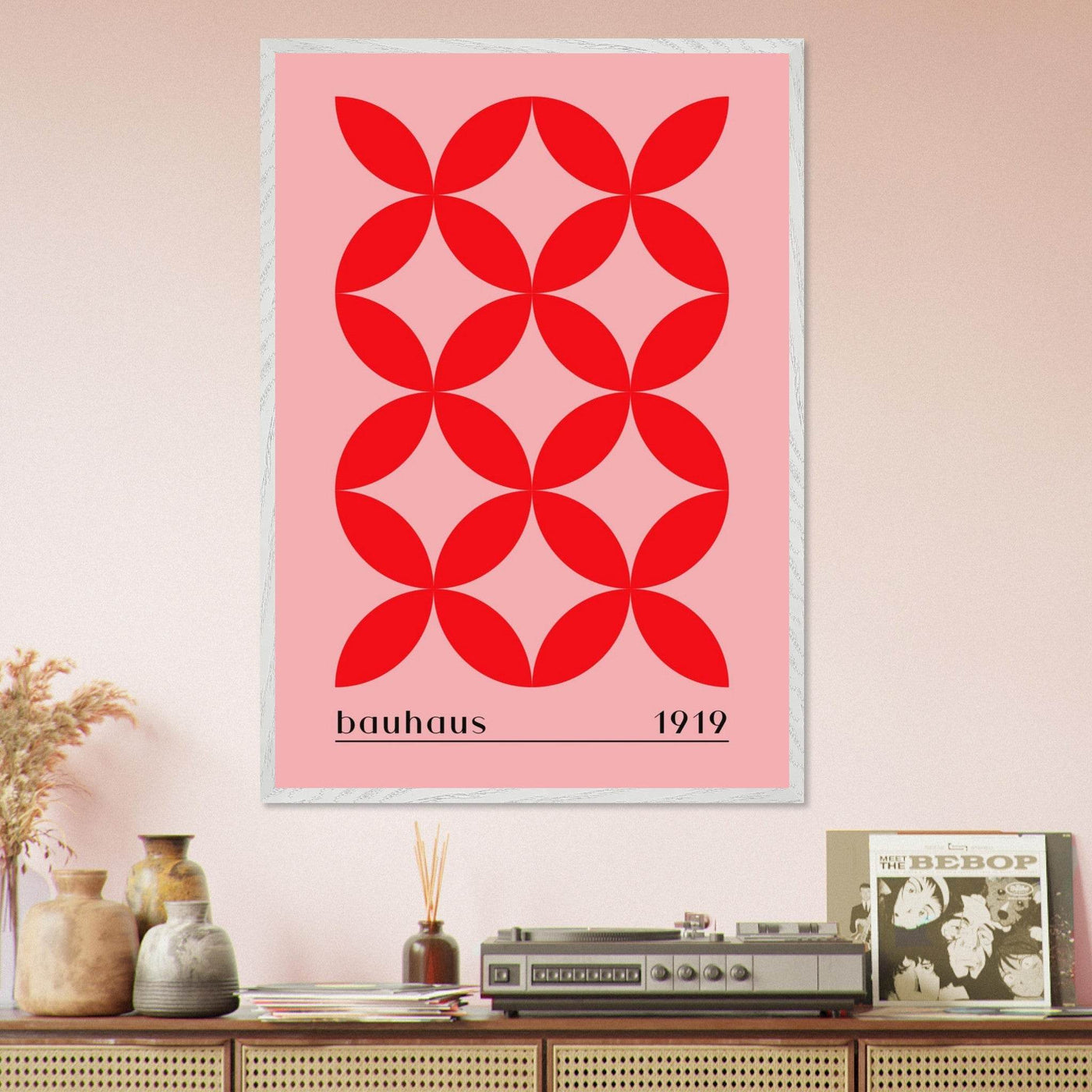 Bauhaus Minimalist Bold Red Geometric Design - Vibrantwalls
