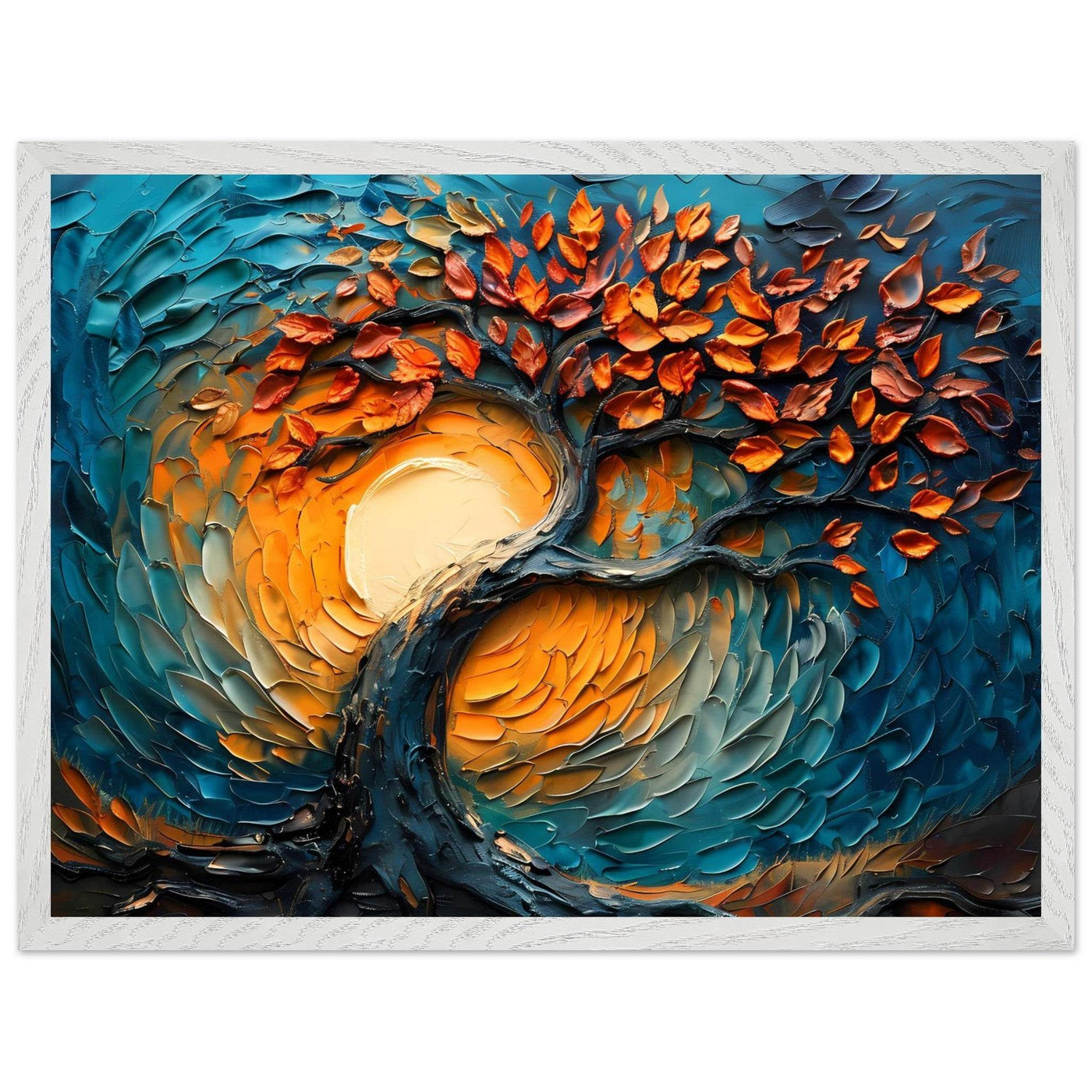 Palette Knife Tree of Life Framed - Vibrantwalls