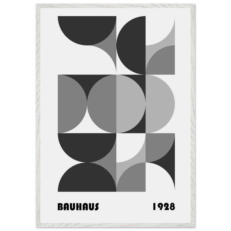 Bauhaus 1928 Geometric Monochrome Movement Style Design Wall Art - Vibrantwalls