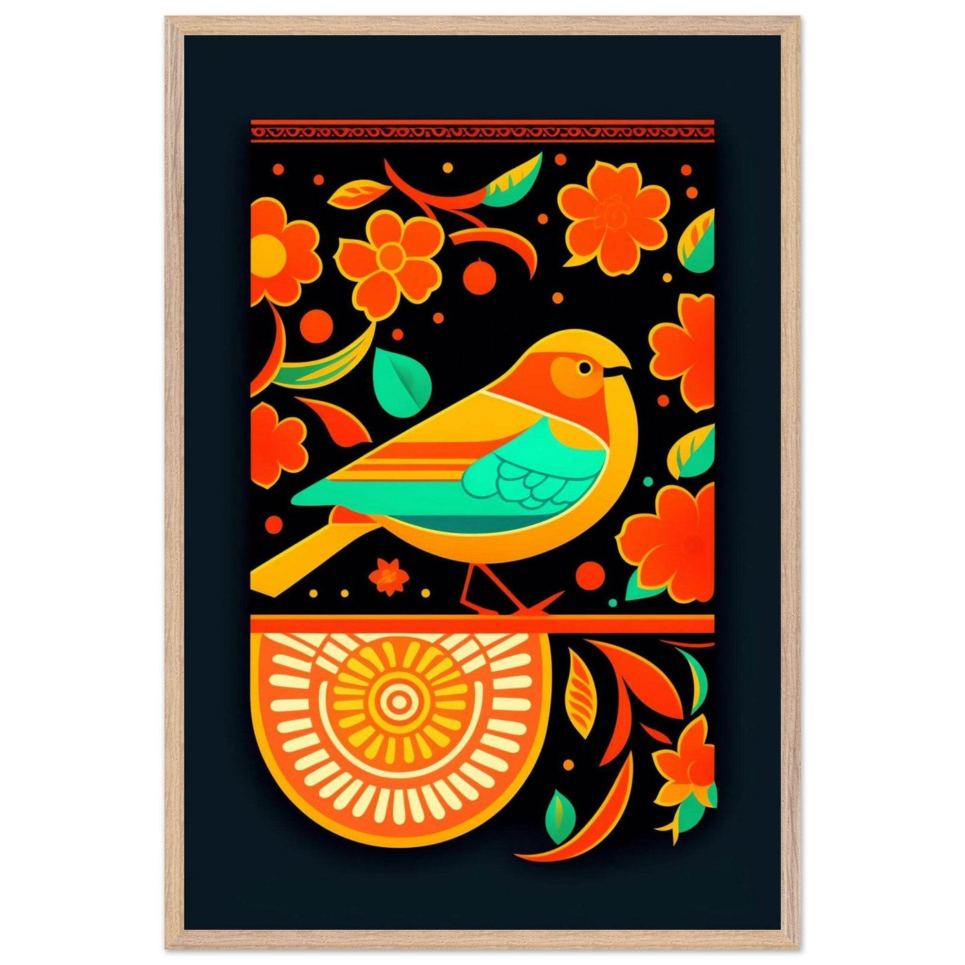Vibrant Folk Bird Art - Vibrantwalls