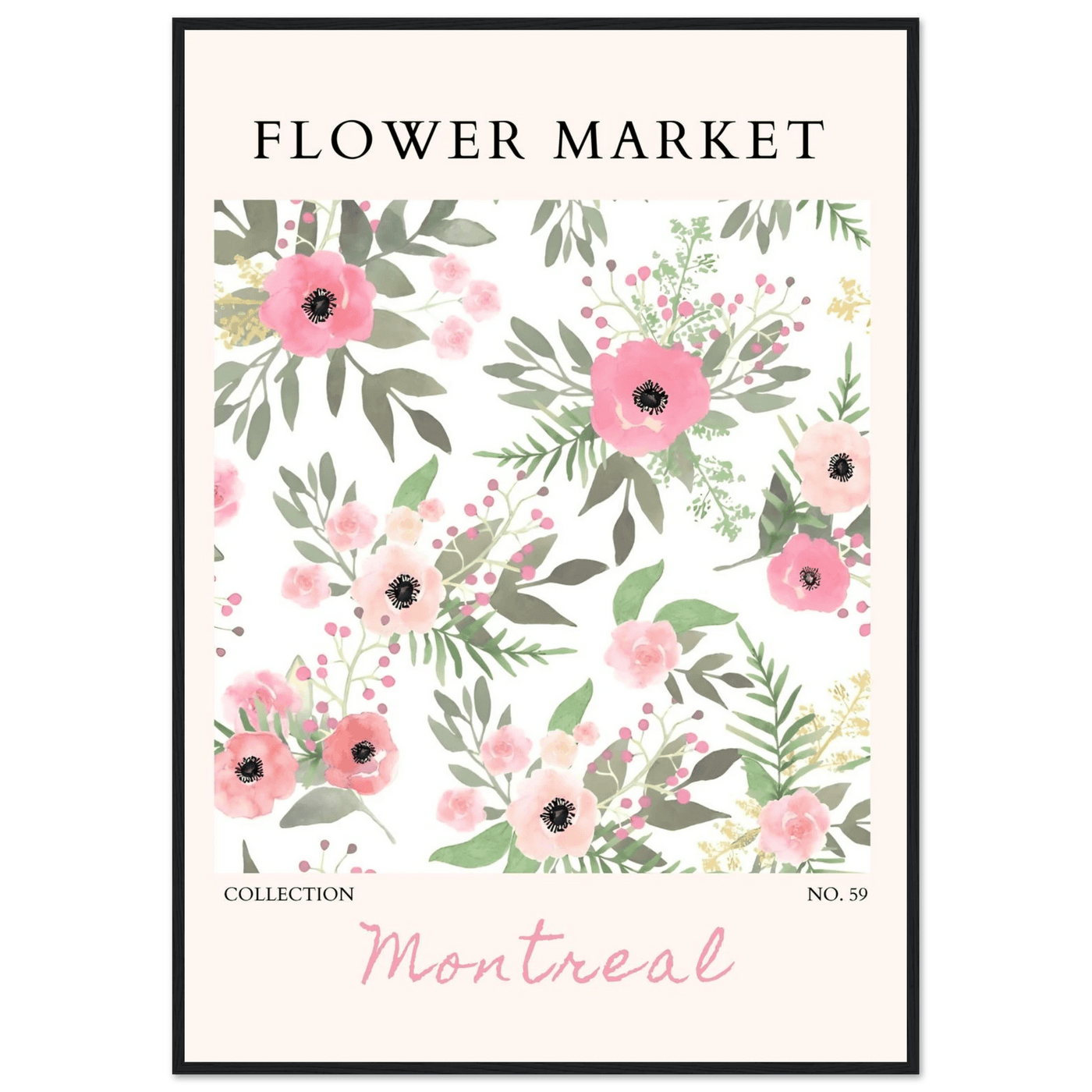 Flower Market Collection: Montreal – Whimsical Floral Art Prints | Ready-to-Hang Framed Posters - Vibrantwalls
